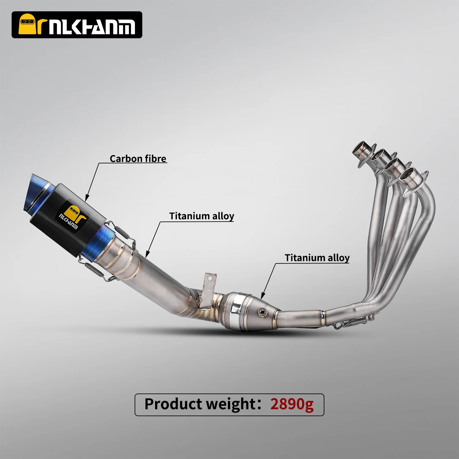 تعديل نظام عادم الدراجة النارية CBR650 CB650 مع Ti.76mm قطر كبير قسم كامل لهوندا CB/CBR650 2014-2024