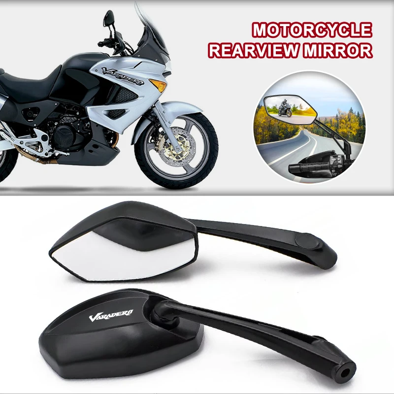 1 Pair 10mm 8mm Motorcycle Side Rearview Mirrors Wide Angle Adjustable For Honda Varadero XL1000 XL700 XL650 XL125 1100 DL1000