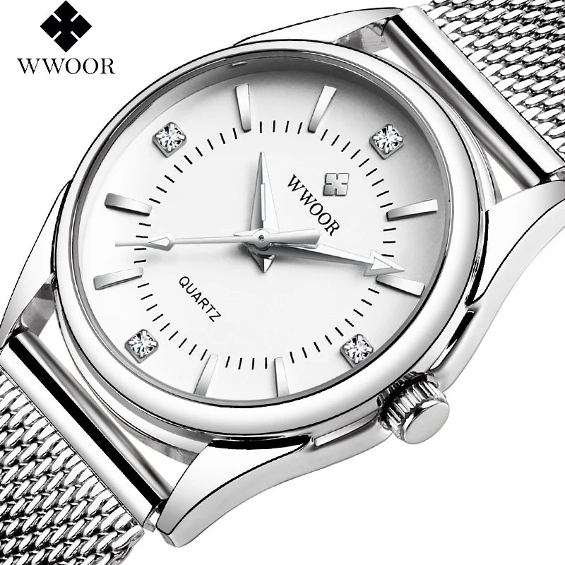WWOOR New Luxury Japan Quartz Women's Watches Stainless steel Bracelet Fashion Elegant Dress Waterproof Quartz Watch for Ladies image 3