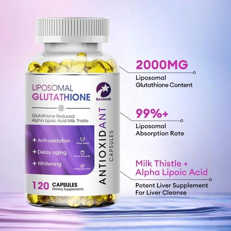 글루타티온 피부 미백 보충제 - 글루타티온 캡슐 노화 방지 항산화제, 피부 영양 해독 면역