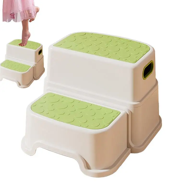 

Two Step Kids Step Stools Toilet Potty Training Stool Versatile Toddler Stool for Bathroom Kitchen - Non Slip Comfort and Safety