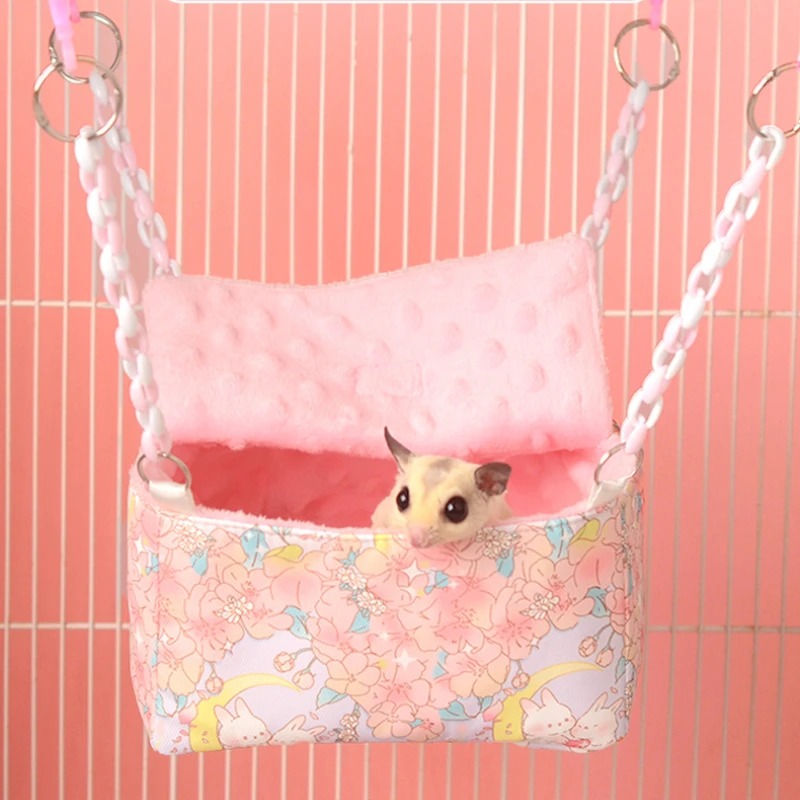 Sugar Glider Rat Bed Hanging Hammock Guinea Pig Bedding Soft Warm Ferret Bedding Pet Cage Accessories Small Animal Sleep Bed