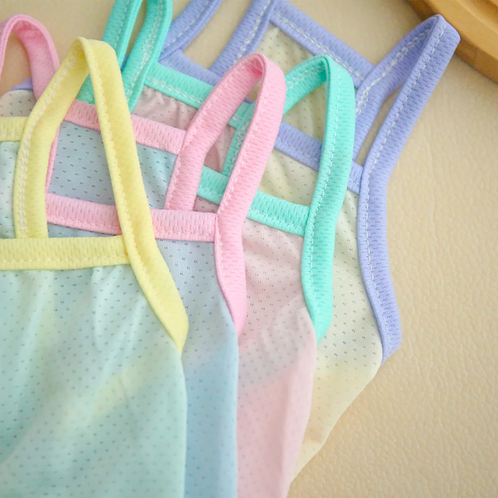 Pet Summer Breathable Ice Silk Cooling Strap Dog Cool and Comfortable Cool Clothes Solid Color Simple Dog Clothes 썸네일 4