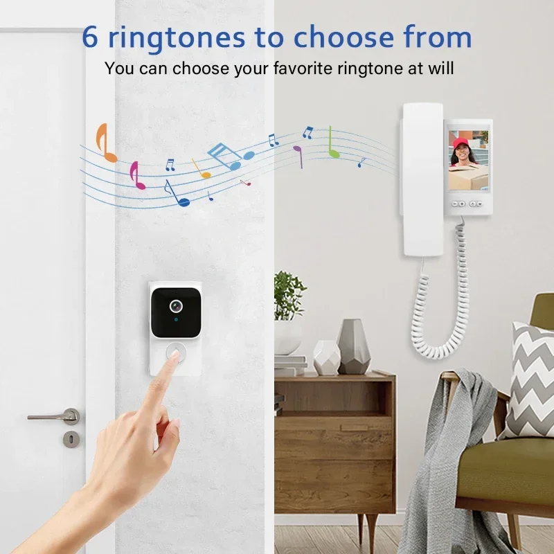 Y8-KP1 Infrared Night Vision Full-view Doorbell 3.5-inch Screen Video Intercom Doorbell 320*480 Resolution One-click Pairing