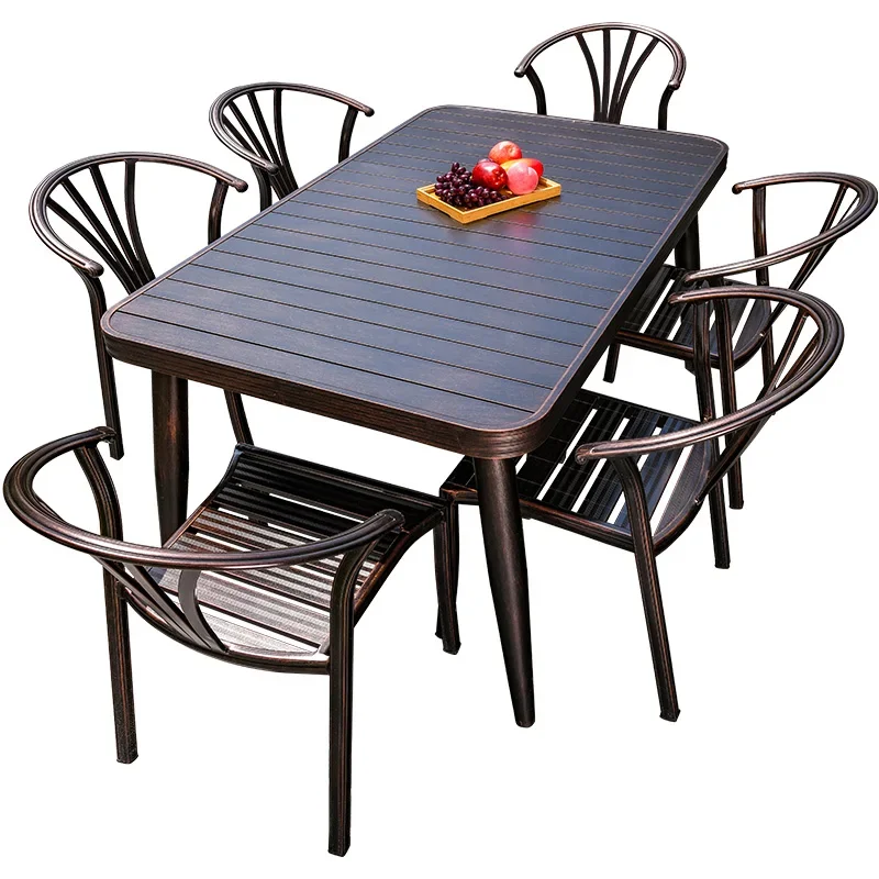 Outdoor tables and chairs garden open-air roof terrace outside leisure cast aluminum balcony courtyard outdoor aluminum alloy te