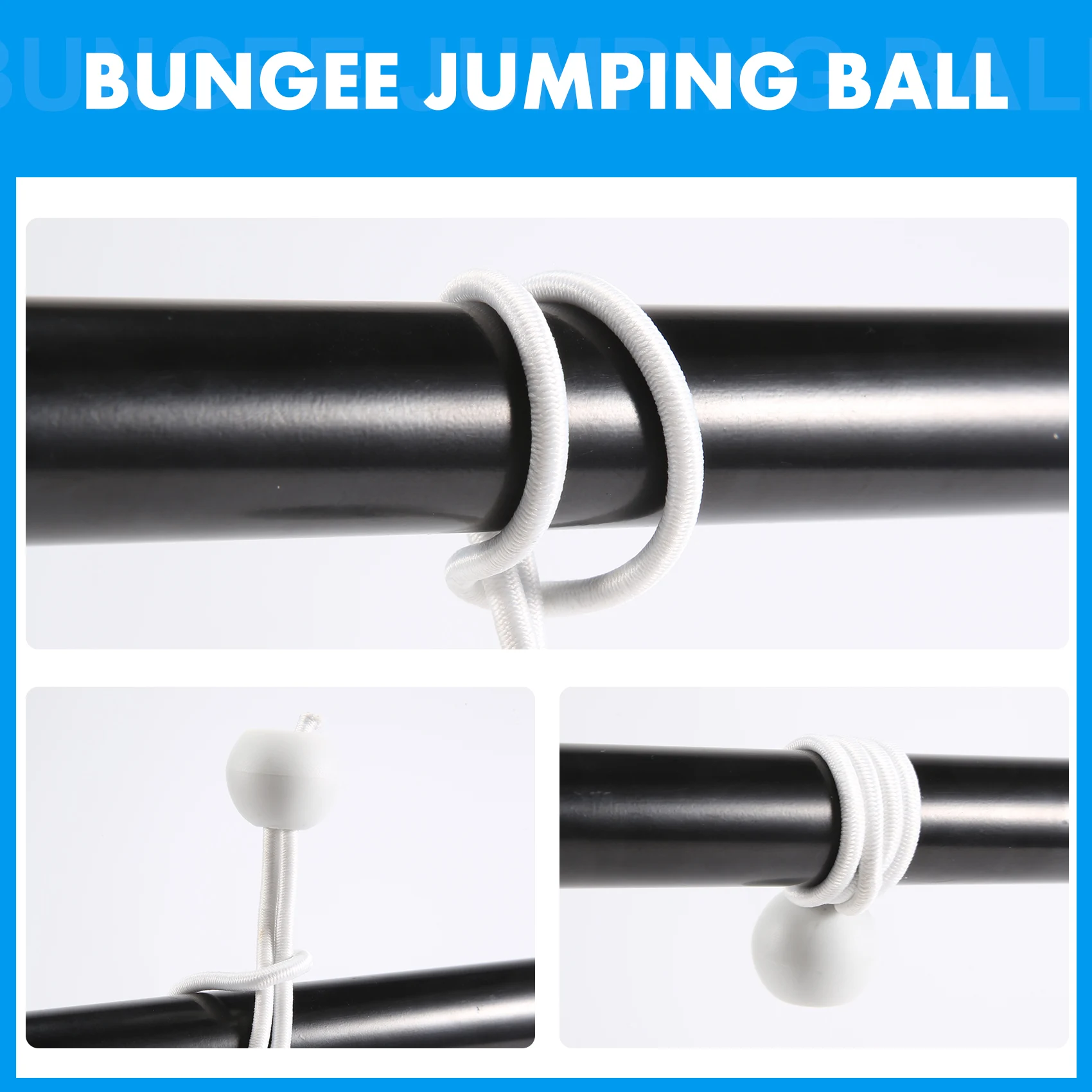50 Pcs Bungee Cord with Balls Elastic Ties Bungee Toggles Ties for Marquees,Tents Banners,Flag Poles,Tarp (White)