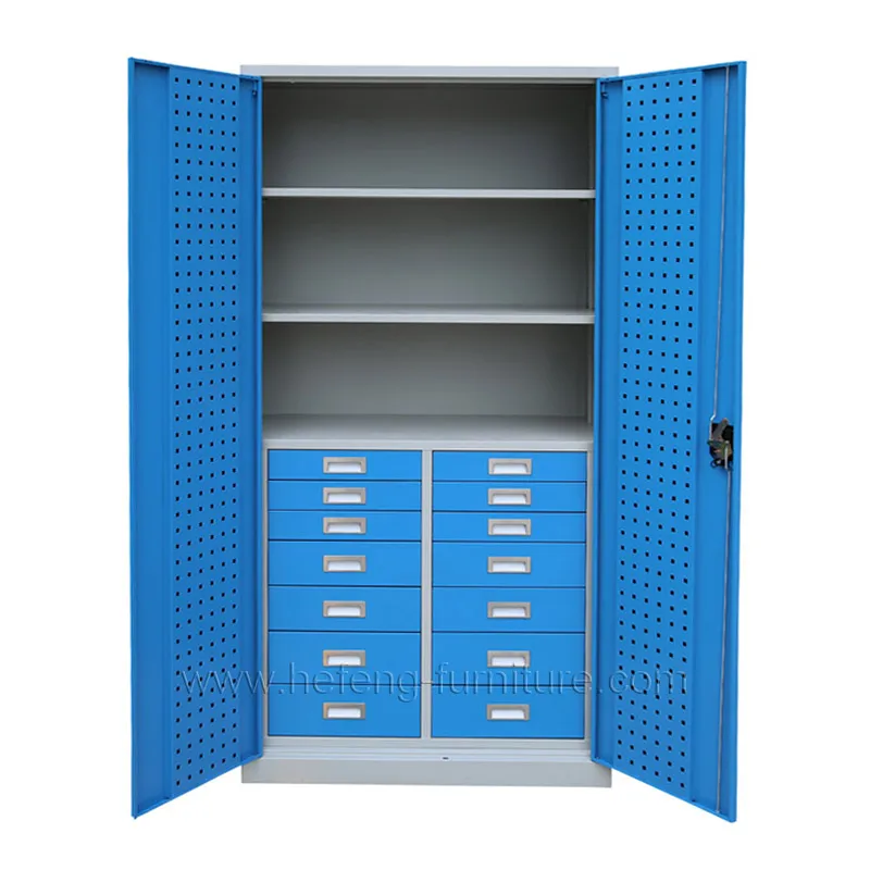 

Heavy Duty Tool Storage Cabinet with Drawers and Shelves Workshop Steel Tools Cabinet Electrostatic Powder Coating 3 Years