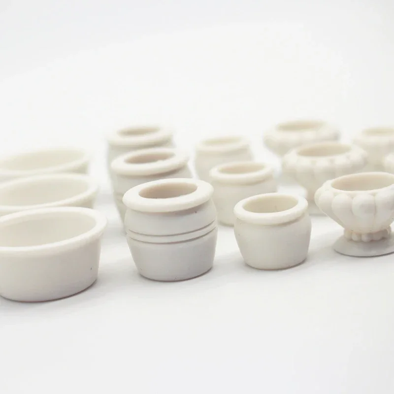 Mini modelli di vasi da fiori decorativi da 5 pezzi per migliorare la casa delle bambole, divertenti mobili di simulazione in miniatura