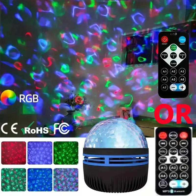 Magical USB LED Starry Sky Light Projector Night Lights Room Decoration Christmas  Remote Control 7-Color Pattern LED Star Lamp