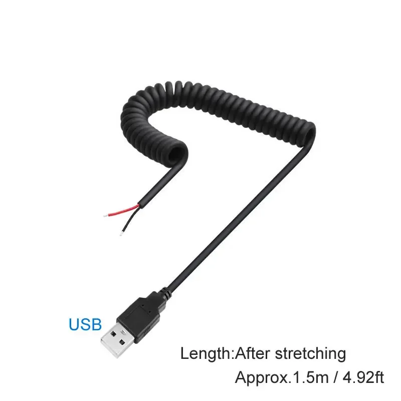 Type-C 2-pins Pigtail-kabel Verlengsnoer DC/USB/USB-C-stekker naar 2-pins kale draad Open uiteinde voor 5V-apparaten DIY Vervang reparatie