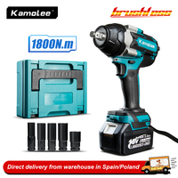 Kamolee 1800 N.M High Torque DTW700 Brushless Cordless Electric Impact Wrench 1/2 In Lithium-Ion Battery For Makita 18V Battery