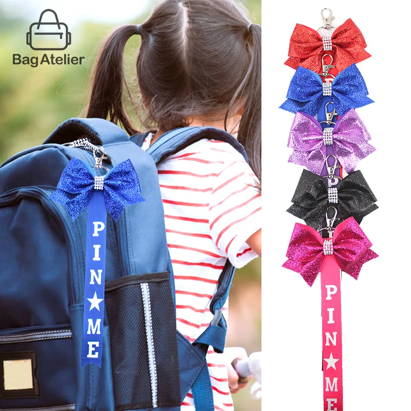 Cheerleader Colorful Bow Keychain Pendant Rhinestone Cheerleader Keychain Women's Backpack Charms Accessories Gifts