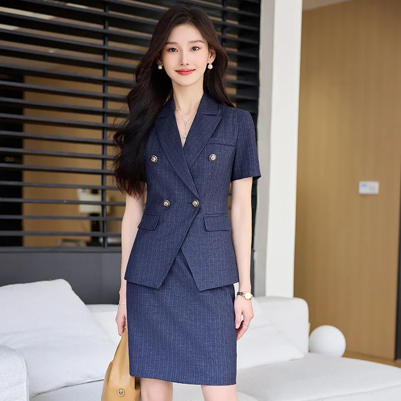 High-Grade Suit Women2024Thin Jacket for Summer Small Business Clothing Skirt Summer Work Clothes