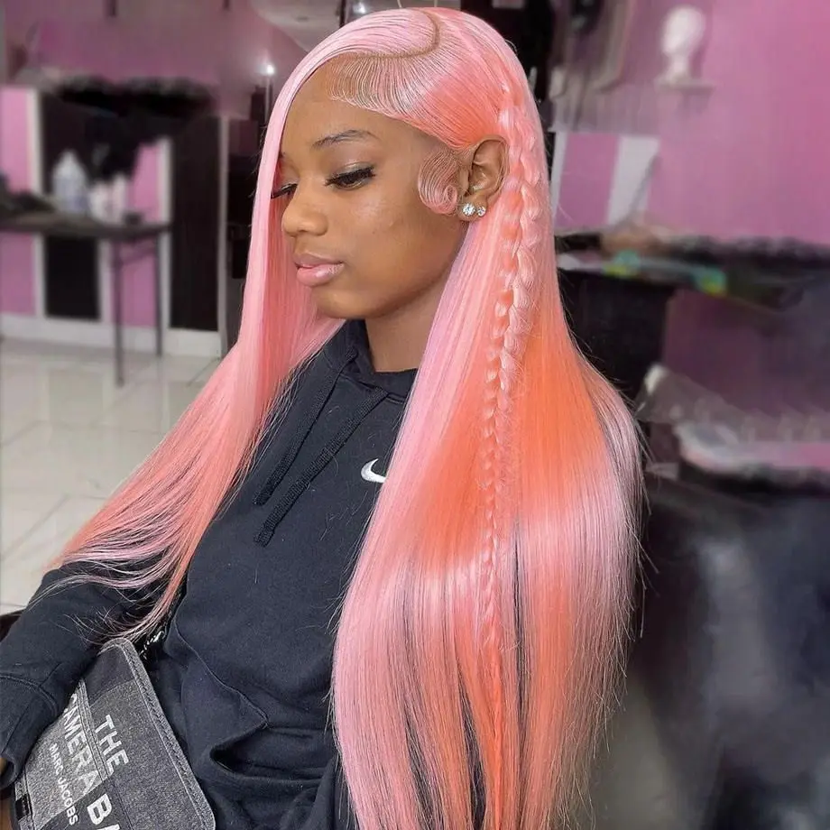 

210 Density Pink Lace Front Human Hair Wig 30 36 Inch Bone Straight Colored Brazilian Wigs Sale 13x6 13x4 Hd Lace Frontal Wigs