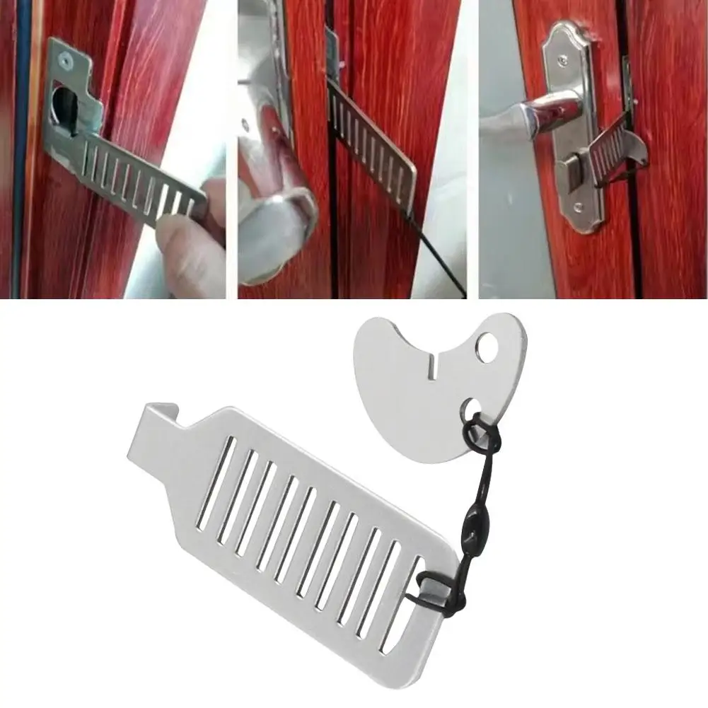 Portable Door Lock Travel Home Security Extra Lock for Additional Privacy and Safety in Room Hotel Travel Lock Stopper