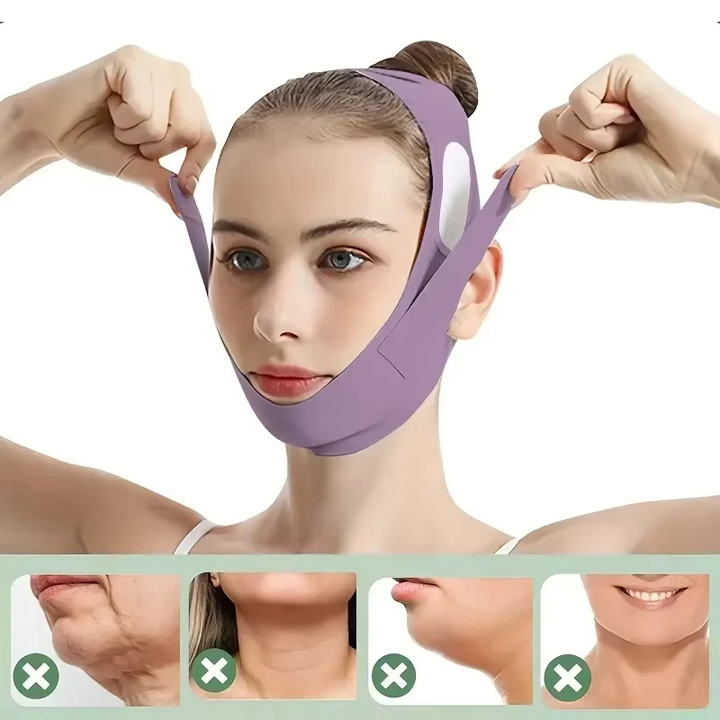 Graphene Fiber Overnight Face Lift Band Washable Reusable Double Chin Reducer Jawline Definer Beauty Strap 5 Sizes