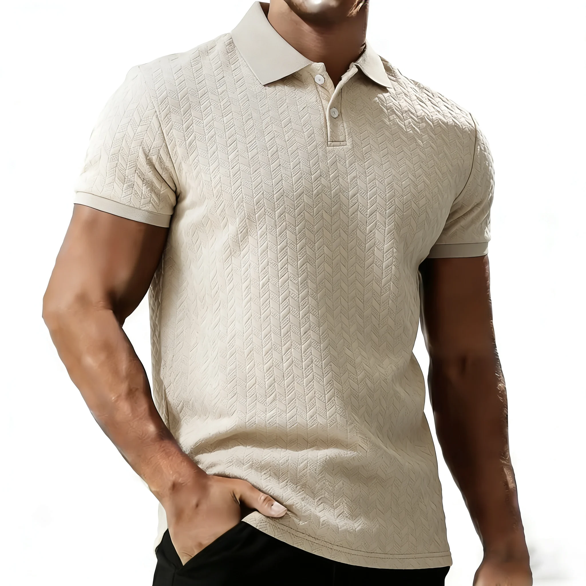 Men's Casual T-shirt Summer Short Sleeve Male Clothing High Quality Tops Tee Black White Polo Tshirt Fashion T Shirt Men