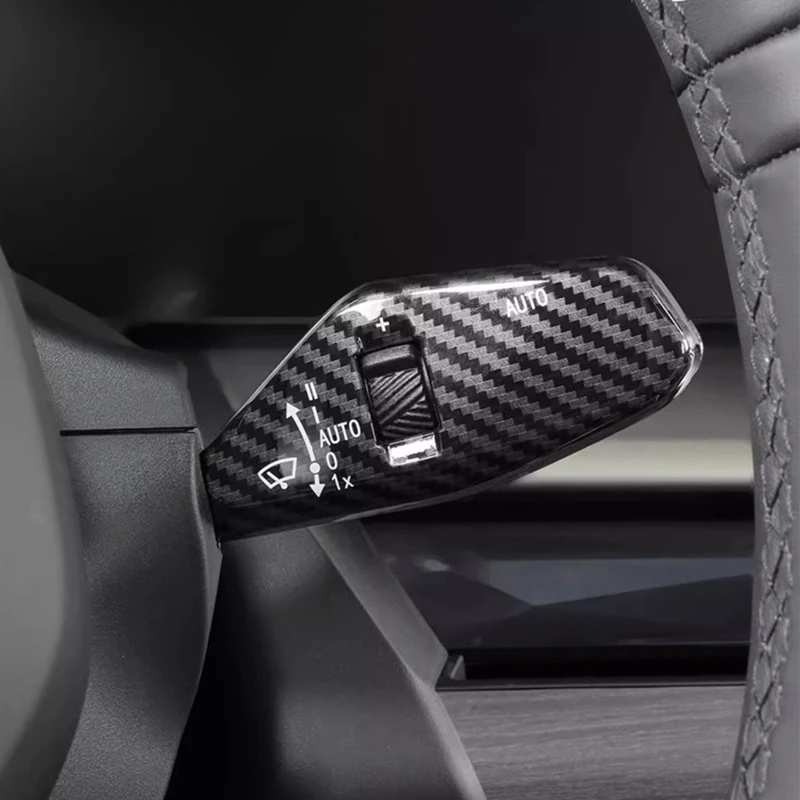 ألياف الكربون ABS سيارة بدوره إشارة ممسحة التبديل غطاء الزخرفية ملصقات الكسوة اكسسوارات لسيارات BMW 5 سلسلة i5 G60 G68 2024 2025