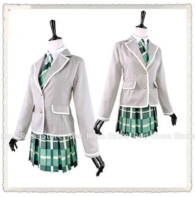 Hight Quality Anime BanG Dream! Aoba Moca  JK School Uniform Woman Cosplay Costume Shirt + Coat + Skirt + Tie