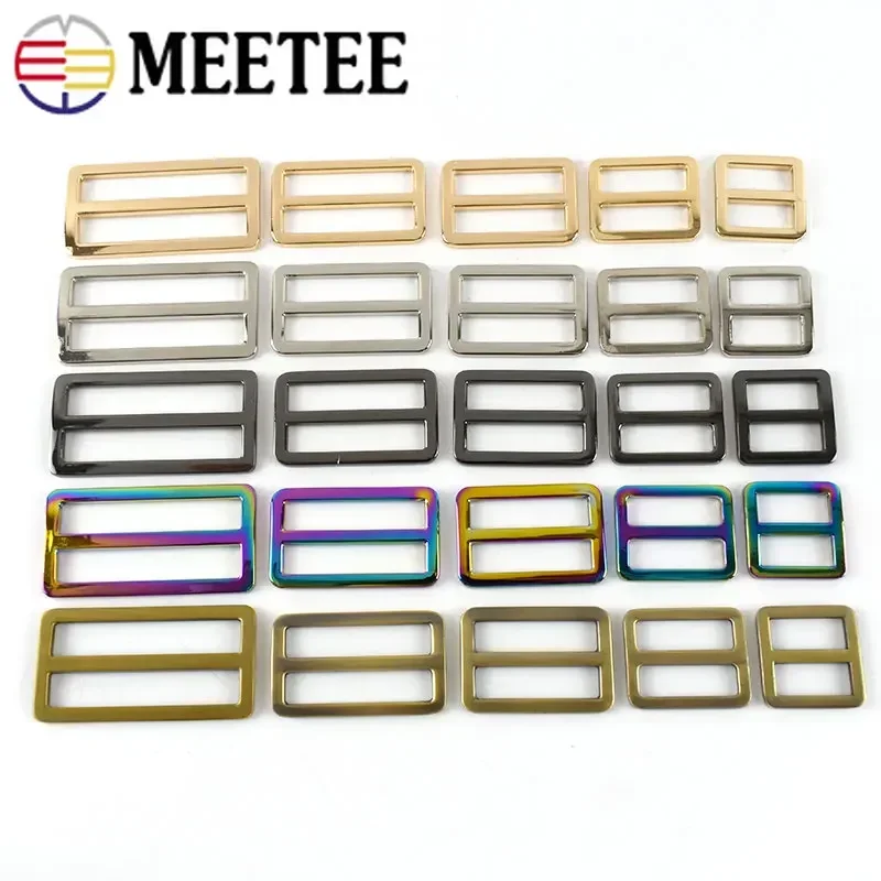 50Pcs 20-50mm Metal Tri-Glide Buckles for Bag Strap Sliders Backpack Webbing Loop Dog Collar Belt Adjust Clasp Hook Accessories