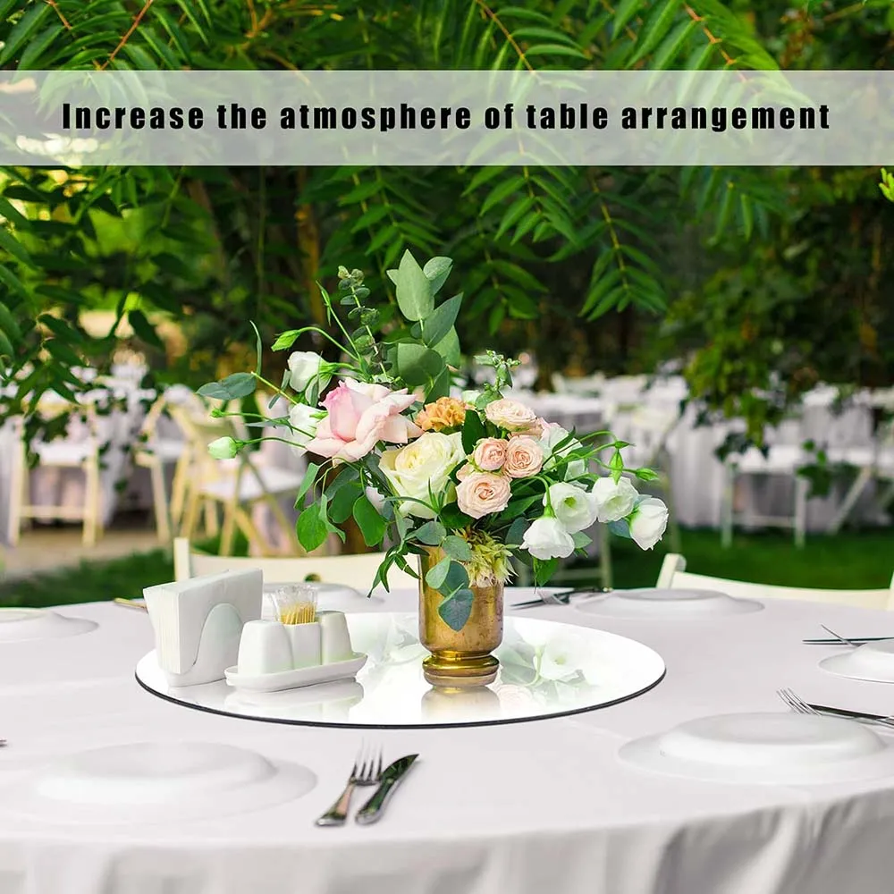Round Acrylic Mirror Candle Plate Set, Round Mirror Base for Table Centerpieces,Round Mirror Wall Stickers Self Adhesive Mirrors