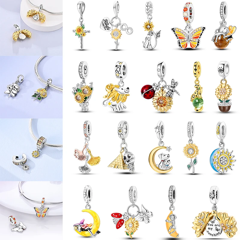 

НОВИНКА 2026: Серия украшений из стерлингового серебра 925 пробы — подвески «Подсолнух», «Луна», «Бабочка», «Лев» для оригинальных женских ювелирных изделий, сделанных своими руками, к годовщине