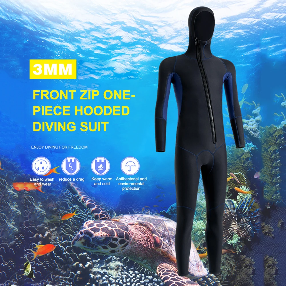 Neoprene Diving Surfing Clothes Hooded Unisex Diving Clothing 3mm Cold Proof Warm Elastic Anti-scratch Outdoor Accessories