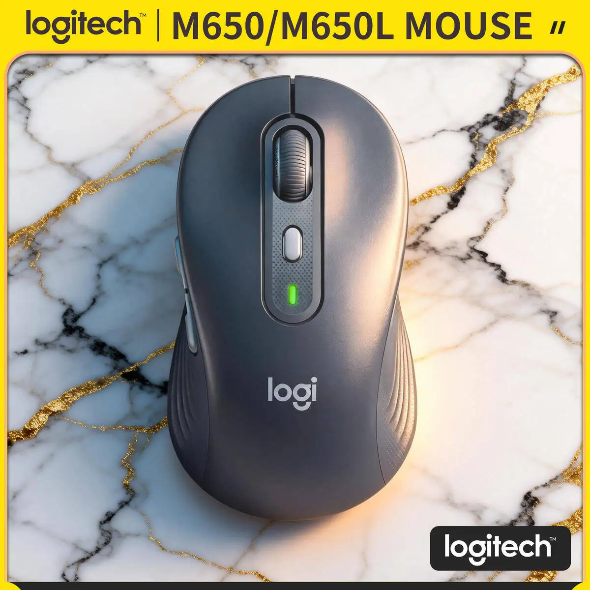 

Беспроводная эргономичная мышь Logitech M650/M650L — на 90% более тихая работа, из переработанного пластика, 5 программируемых кнопок, радиус действия 10 м