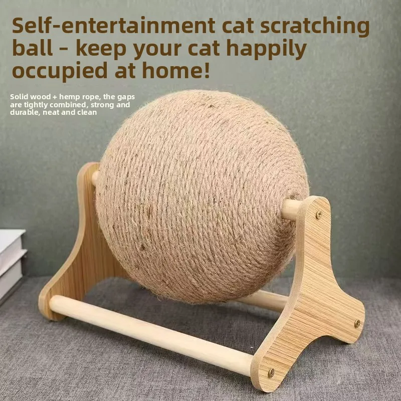 ZHAYA Interactive Cat Scratching Ball Toy Vertical Roller Track Durable No Mess Self Play Boredom Relief for Indoor Cats
