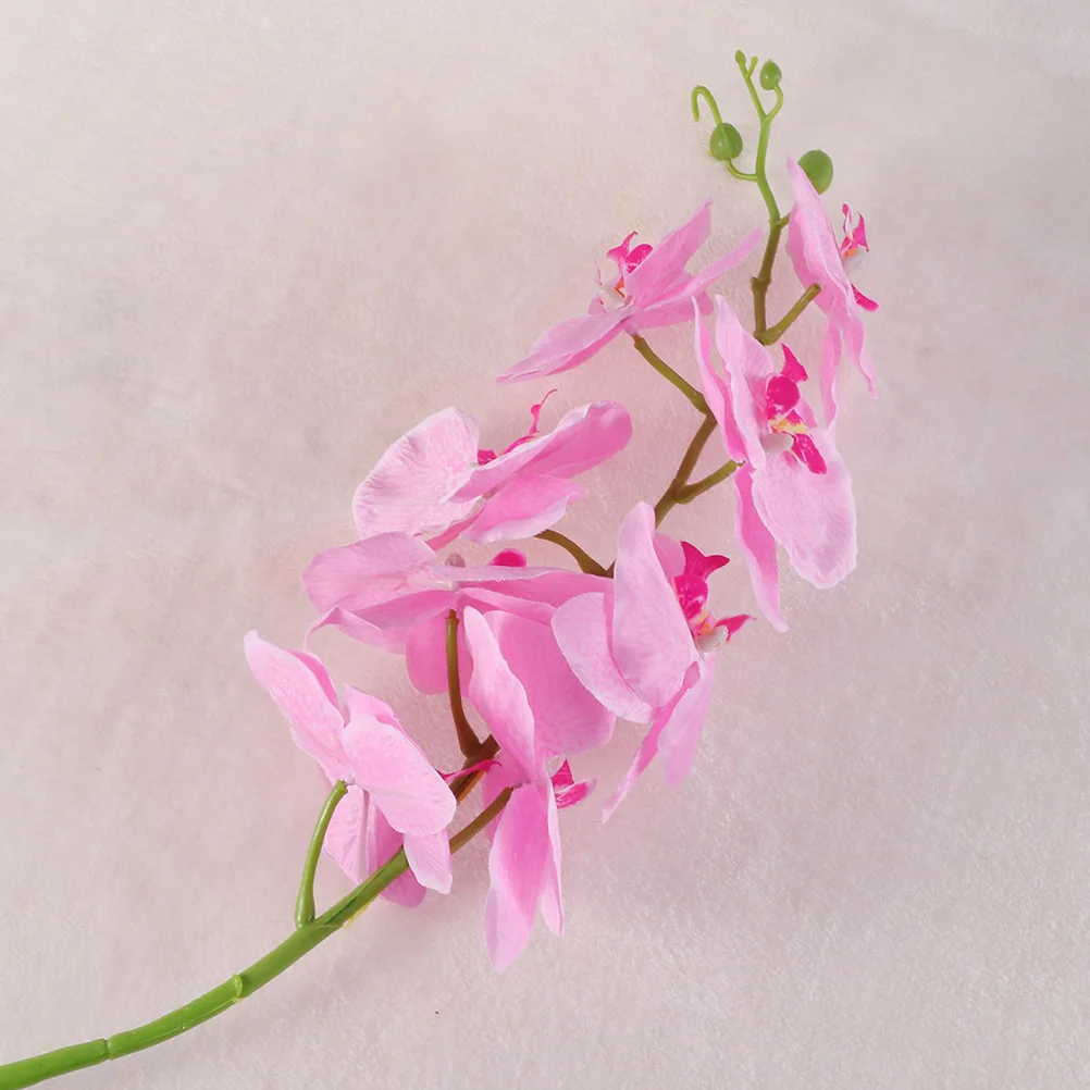 

2Pcs Lifelike Artificial Orchid Flowers Pink Home Wedding Decoration 8 Flowers 6 Buds Bendable Artificial Orchid