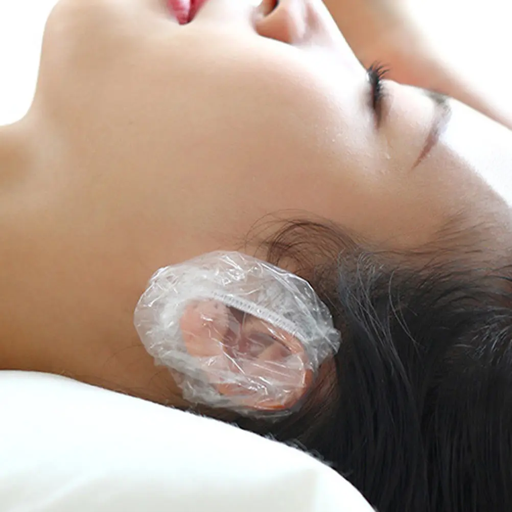 

200Pcs Universal Elastic Ear Protector Disposable Waterproof Earmuffs for Hair Dressing