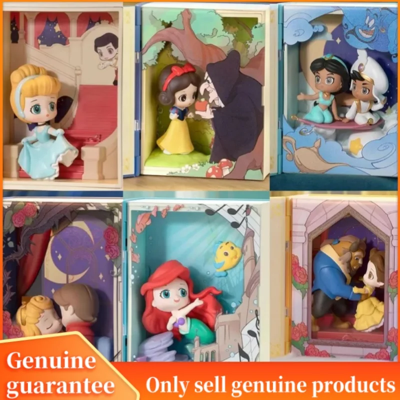 

New Genuine Disney Princess Fairy Tale Series Scenes Blind Box Customized Pvc Cute Kawaii Mystery Figure Toy Girl Birthday Gifts