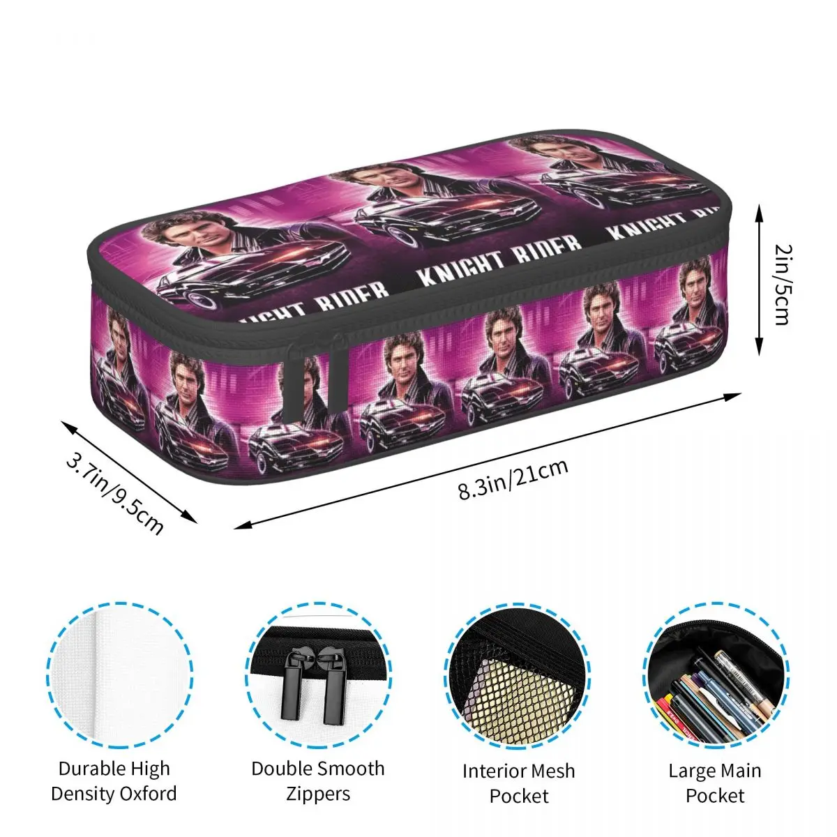 Knight Rider Action Tv Series Pencil Case for Studen School Pen Box Pencil Bag Stationery Supplies Pen Holder Bag