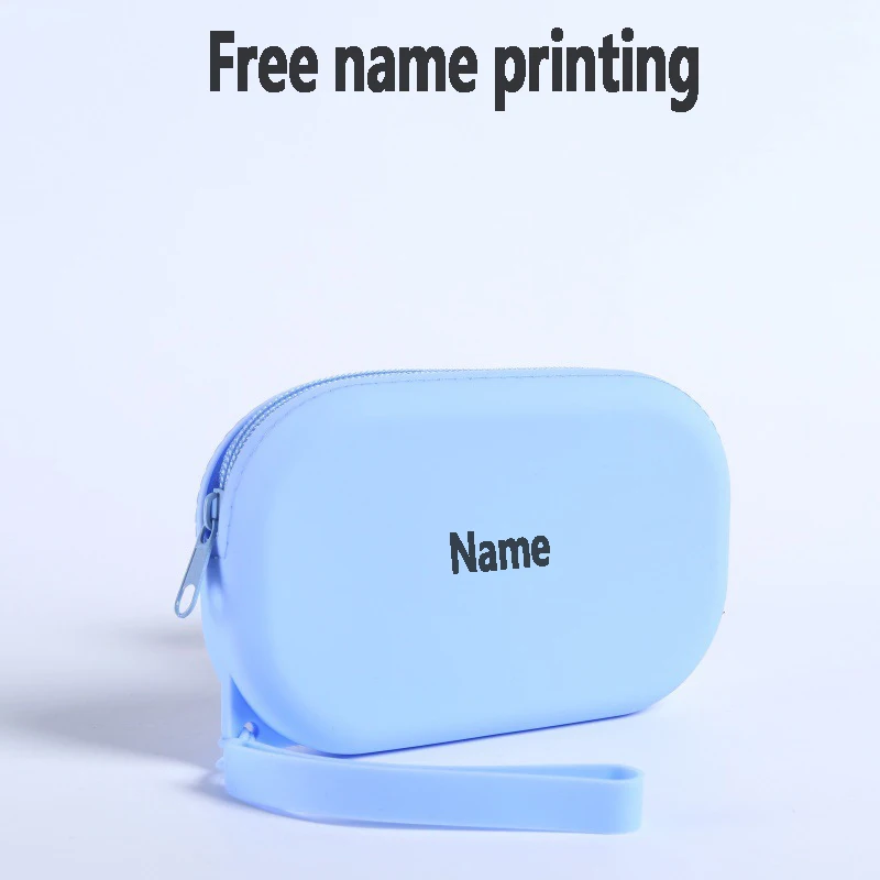 

Silicone storage bag with free name printing, large capacity waterproof travel makeup wallet, multifunctional small item storage