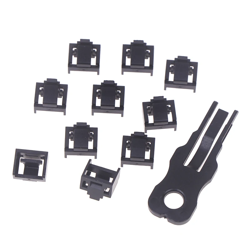 10PCS RJ45 Port Lock With 1Key Ethernet Hub Port RJ45 Female Anti Dust Cover Cap Protector Compatible With Computer Router