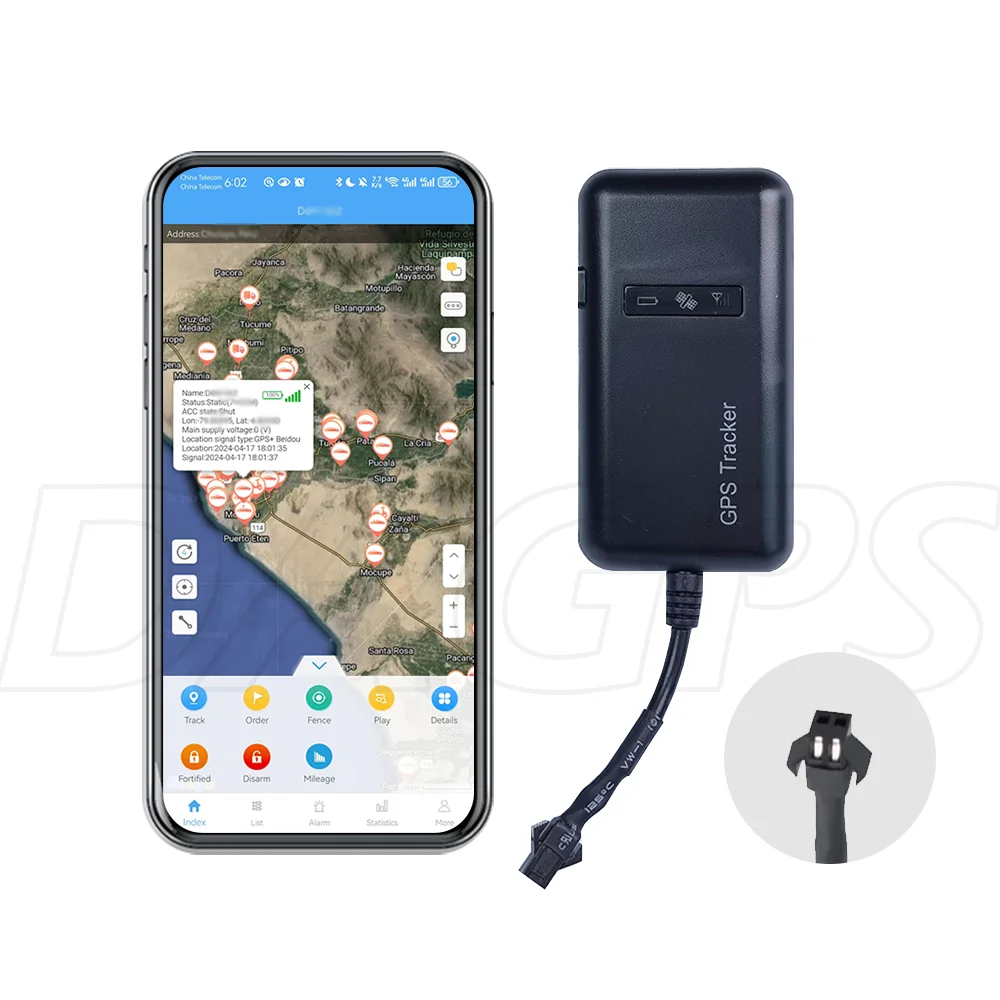 DAGPS GT02a 2pin Tracker for Car, Real-Time Tracking, Electronic Fencing, Centralized Multi-Vehicle Management, Easy to Install
