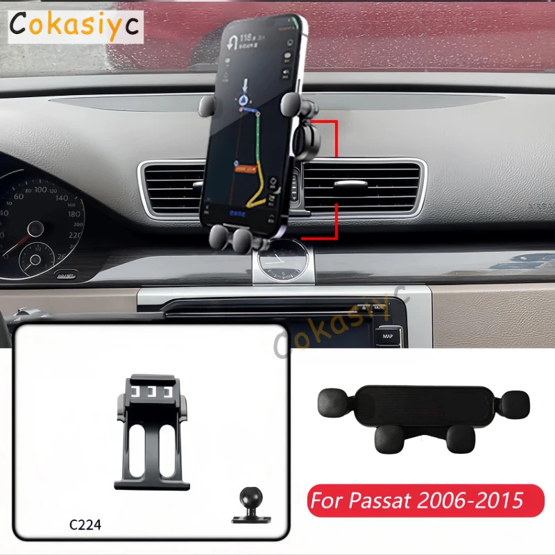 1 Set For Volkswagen Passat B7 B6 R36 2006-2015 Car Mobile Phone Holder  GPS Gravity Navigation Bracket Horizontally Accessories