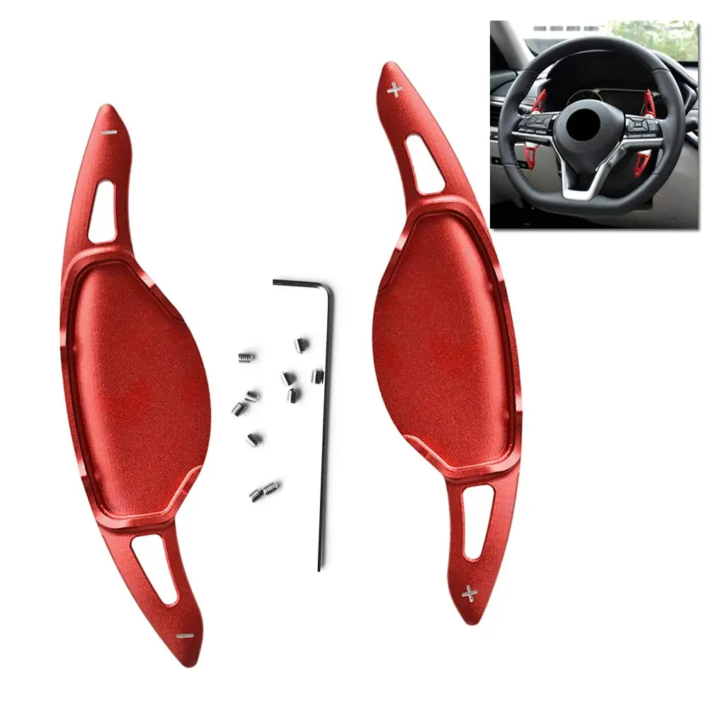 

Red Aluminum Paddle Shifter Extensions For Nissan Altima 2019 2020 Steering Wheel Interior Trim