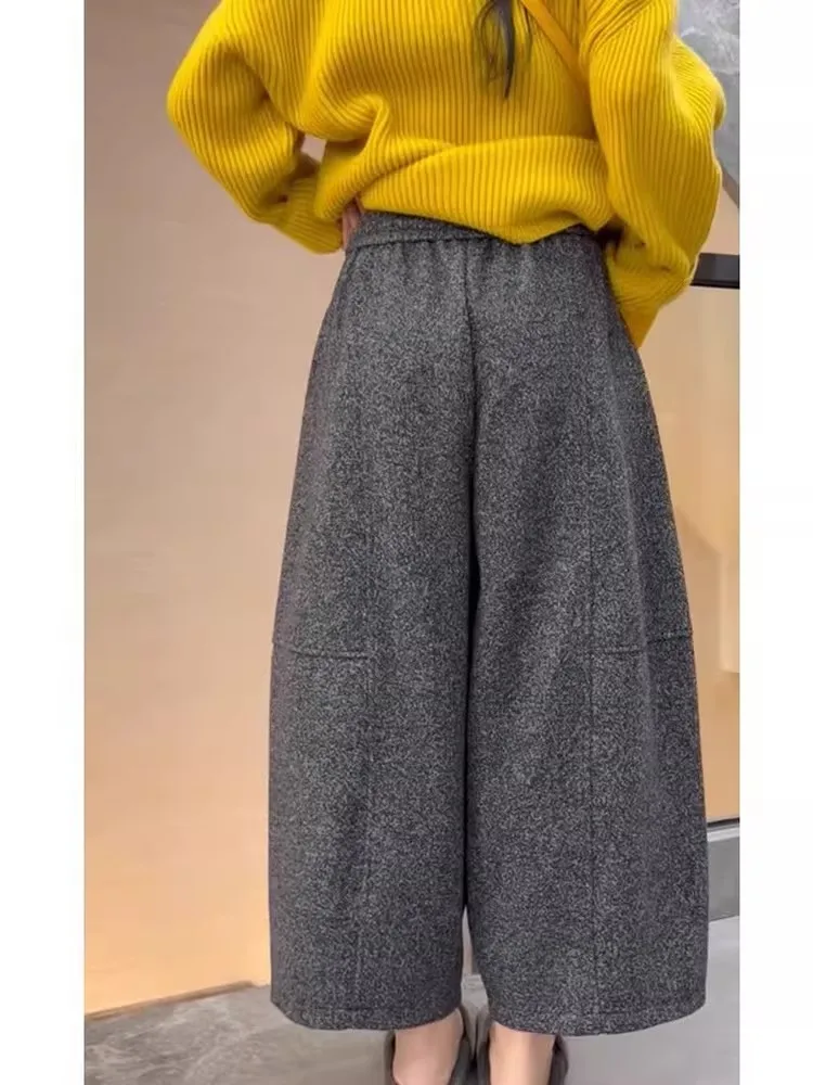 Deep ey American Sle Casual Pants Women's Autumn Winter Loose Slimming Lazy Sle Versatile Eighteen Leggings Trendy