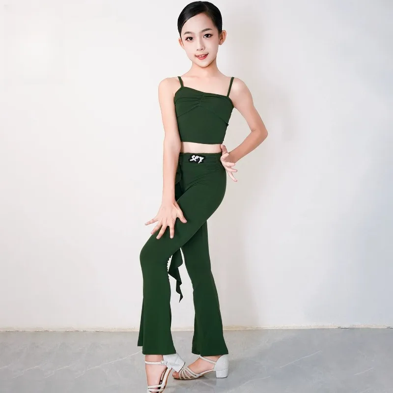 

2026 New Strap Latin Dance Pants Set Summer Premium Training Outfit Professional Practice Suit Elegant Stage Competition Attire