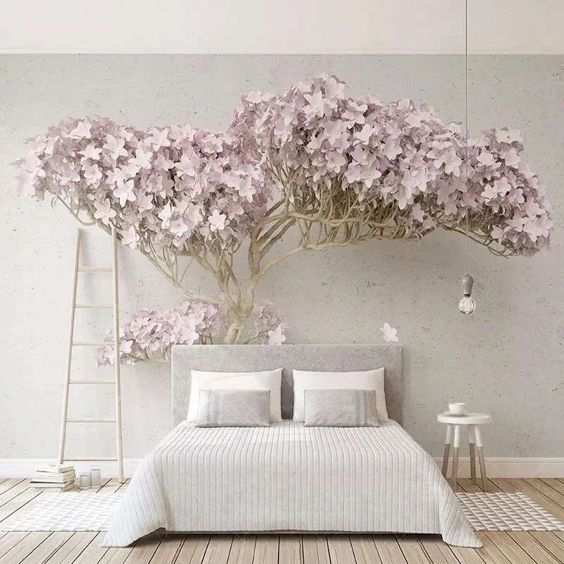 Custom Any Size Mural Wallpaper Modern Purple Tree Photo Wall Paper Living Room TV Sofa Bedroom Background Wall 3D Backdrop
