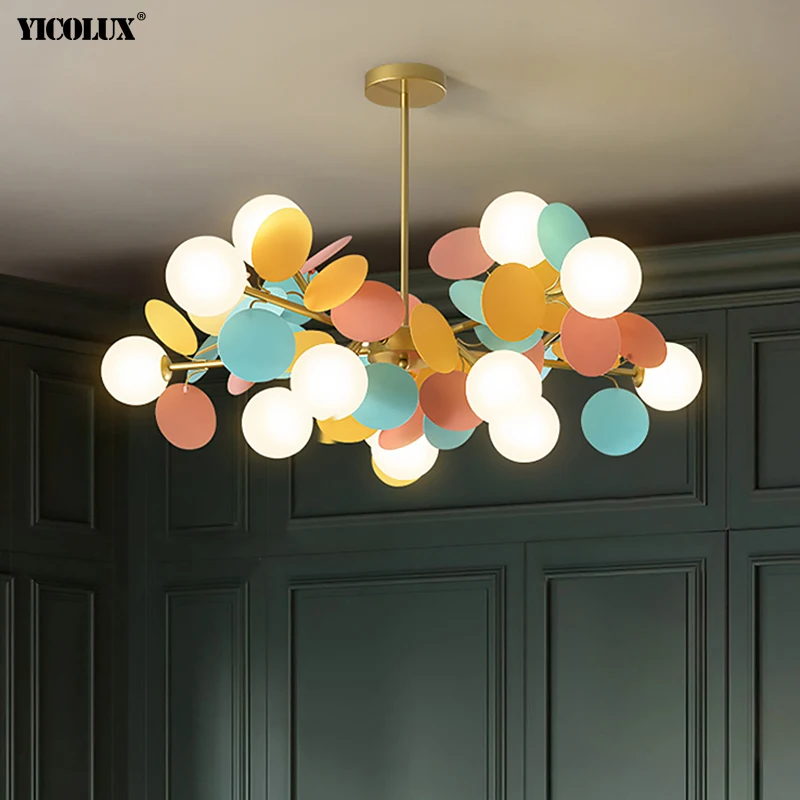 

Colorful Flash New LED Modern Chandelier Lights Living Dining Room Bedroom Villa Pendant Flats Bar Aisle Indoor Lighting Lamps