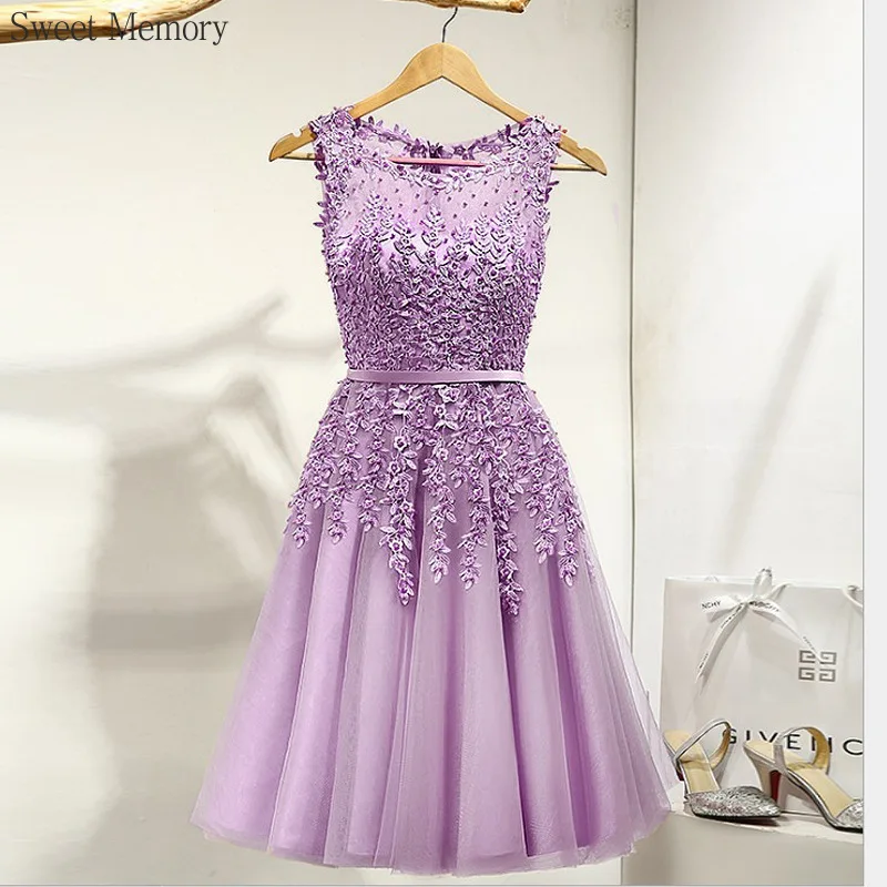 

Reject Return J160 Purple Lilac Short Bridesmaid Dresses With Beads Tulle Lace Homecoming Gown Girl Women Event Prom Dress