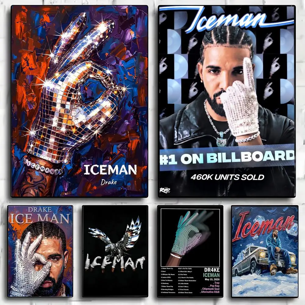 Rapper D-Drake Iceman Music 2026 Poster Modern Aesthetic Wall Art Poster, Bedroom Home Decor Gift