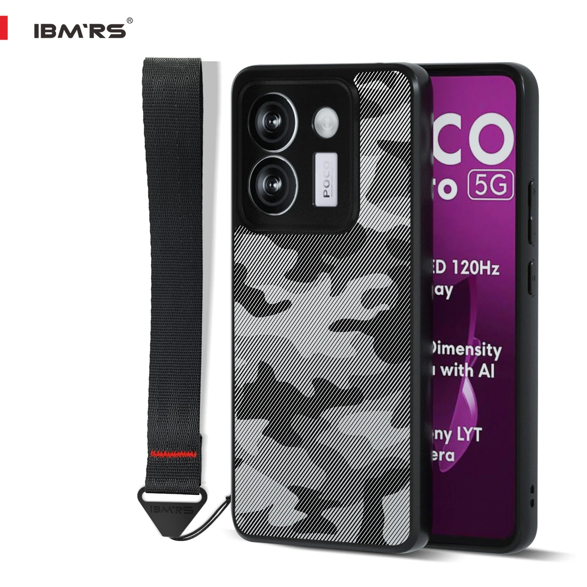 

for XIAOMI POCO M7 Pro 5G Case, Military Camo Shockproof Protective Cover with Lanyard , Anti-Scratch Anti-Fingerprint Hard Back