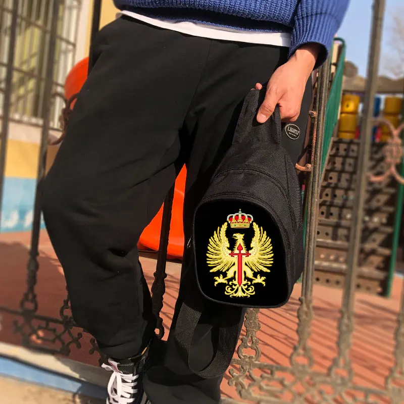 Spanish Legion Espanola Flag Print Chest Bag Navy Armada Crossbody Bags Women Handbag Outdoors Messenger Bags Phone Holder