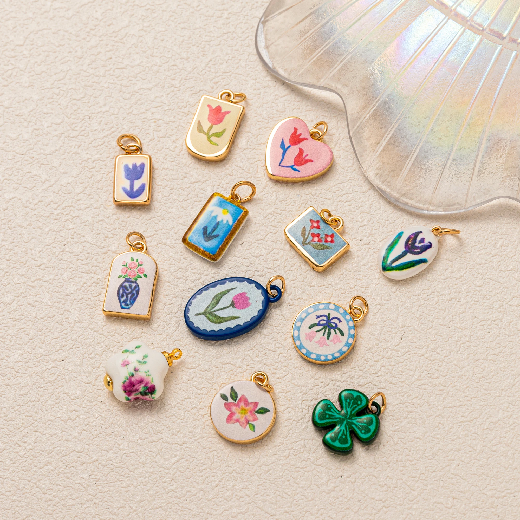 

Cute Fresh Dopamine Flower Series DIY Pendant Simple Design Jewelry Making Supplies charms for jewelry