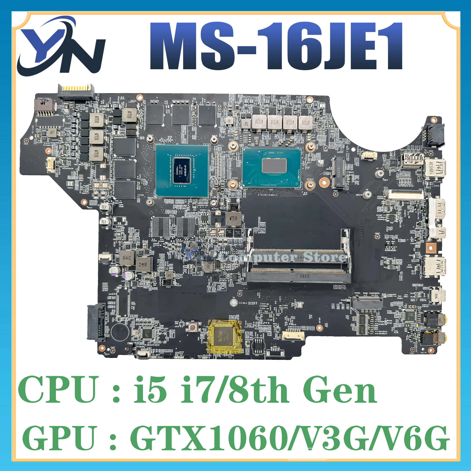 

MS-16JE1 FOR MSI MS-16JE MS-179E GV62VR GV72VR GL62VR GL72VR LAPTOP MOTHERBOARD WITH i5-i7/8th Gen AND GTX1060M GPU 100% TEST OK