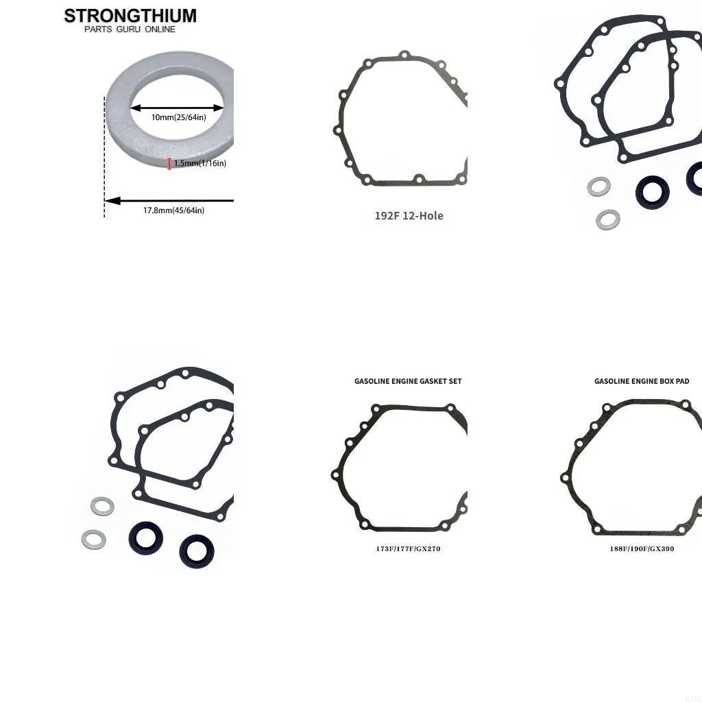 11381-ZH8-801 Crankcase Side Cover Gasket and Seal for GX200 Go Kart Set D7YA