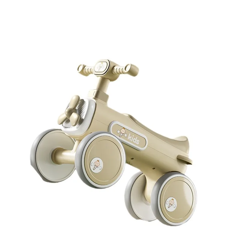 Children's Balance Car Music Light Pedalless 1-3 Year Old Baby Scooter Children Yo-yo Four-wheeled Baby Walker